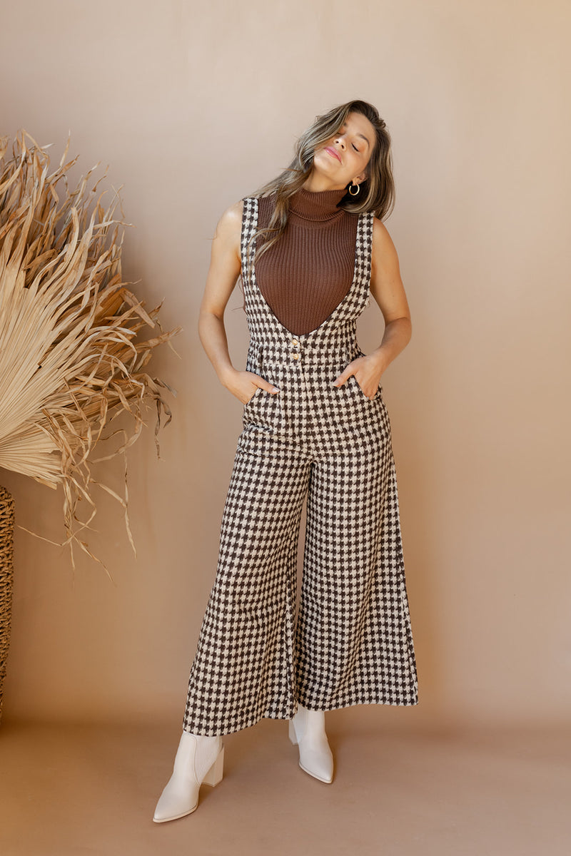 penelope houndstooth jumpsuit