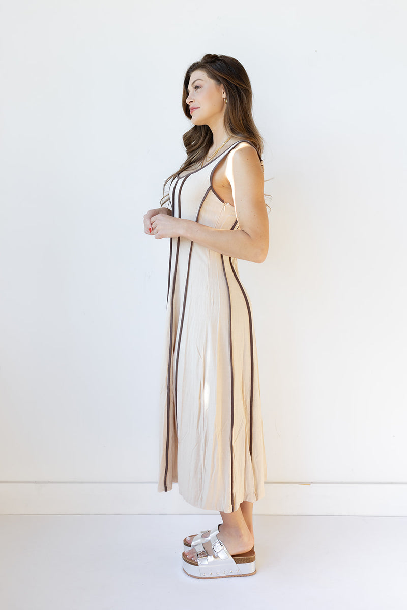 leia linen midi dress