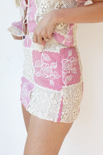 carmine crochet mini skirt