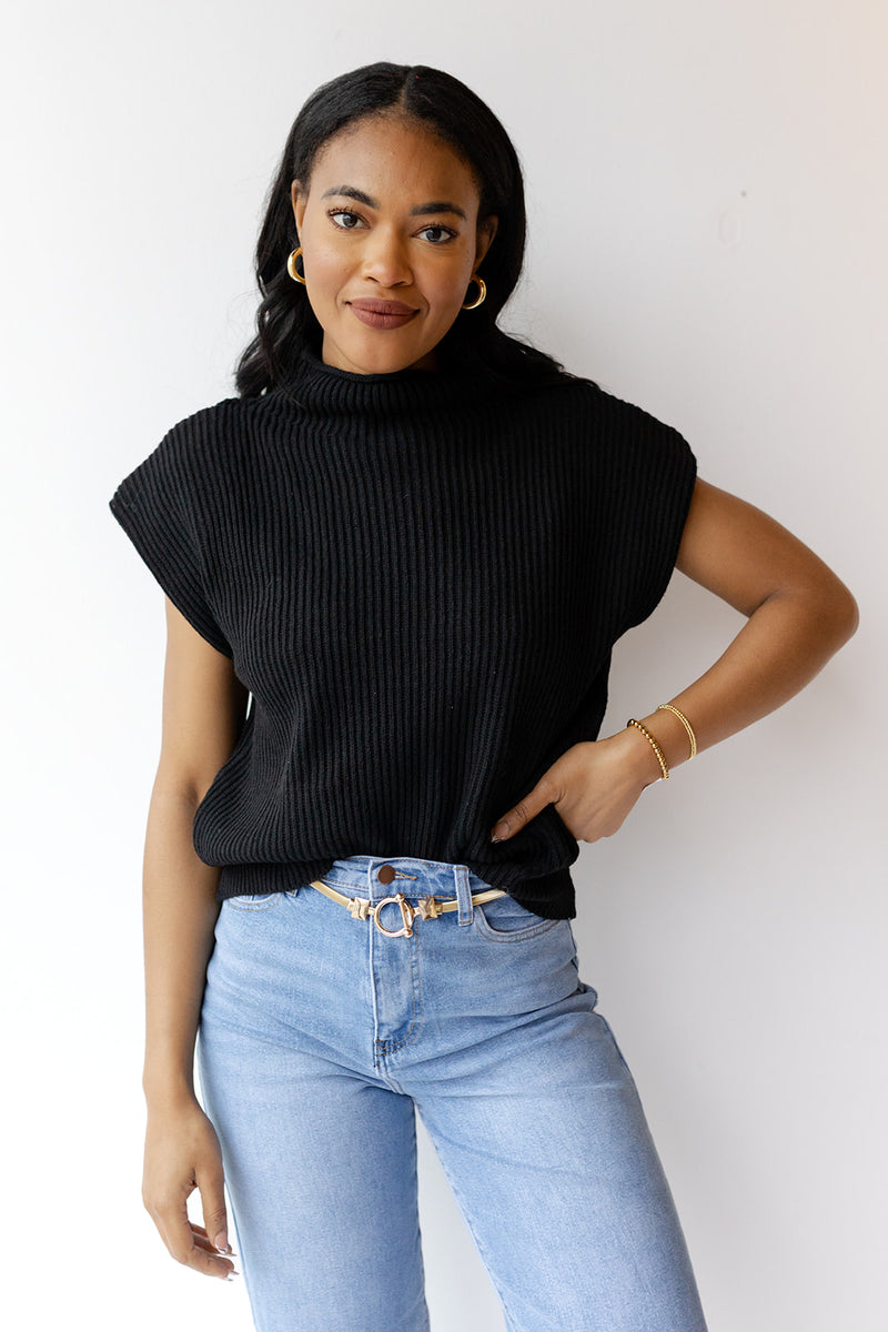 simone power shoulder sweater