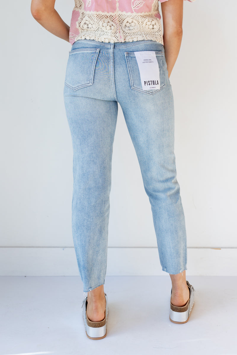 mode, monroe high rise crop jean