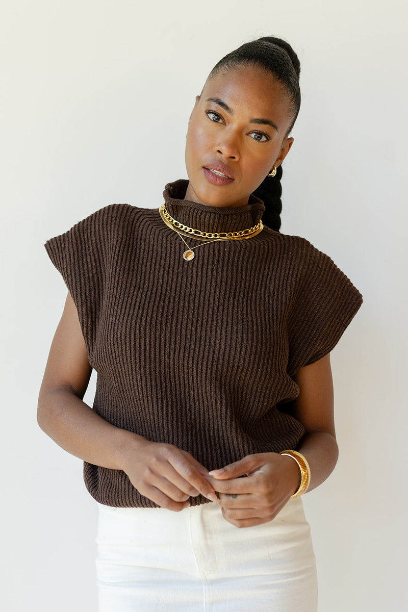 simone power shoulder sweater