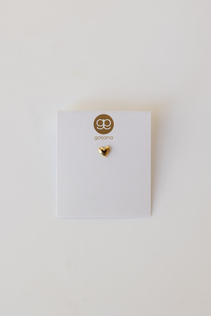 heart charm stud