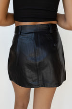 phoenix pleated leather skirt