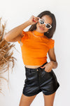 Shy girl faux leather shorts