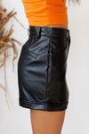 Shy girl faux leather shorts