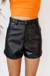 Shy girl faux leather shorts