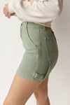 cargo denim mini skirt