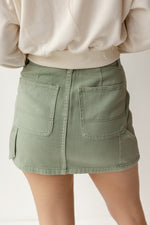 cargo denim mini skirt