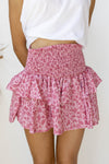 lola floral smocked mini skirt