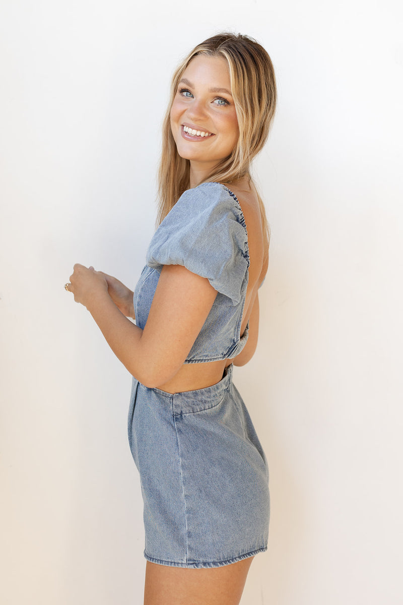 dylan denim romper