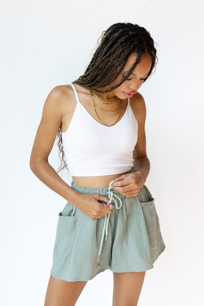 gauze pocket shorts