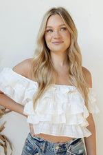 monica ruffle top