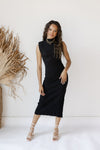 malani ribbed slit dress