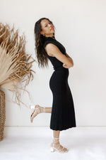 malani ribbed slit dress