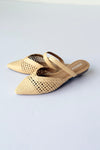 woven raffia pointed toe flats