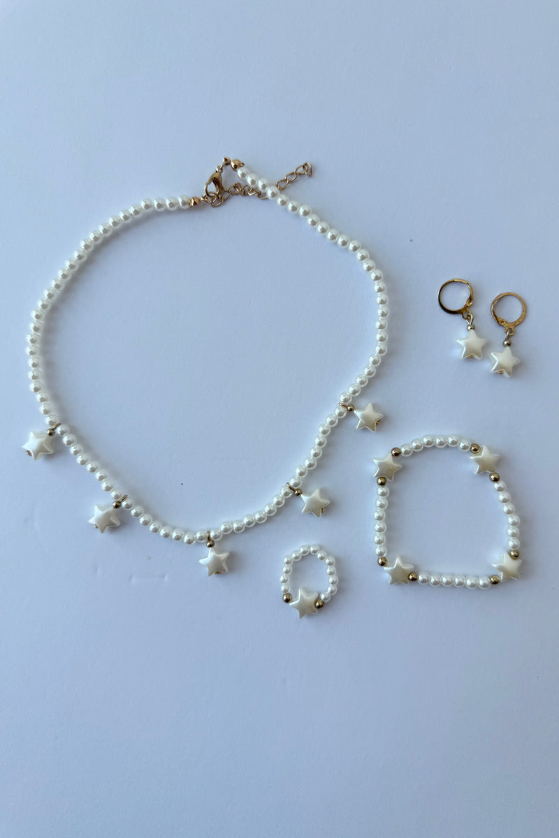 4 piece pearl star jewelry set