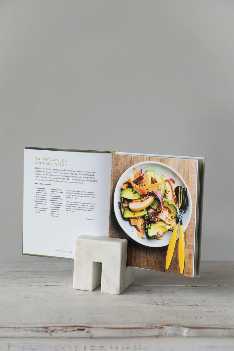 mode, square marble cookbook stand