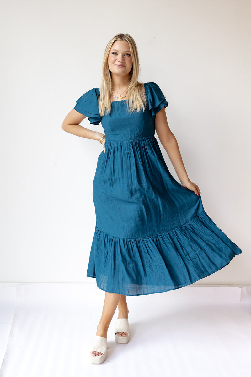 zahra ruffle maxi dress