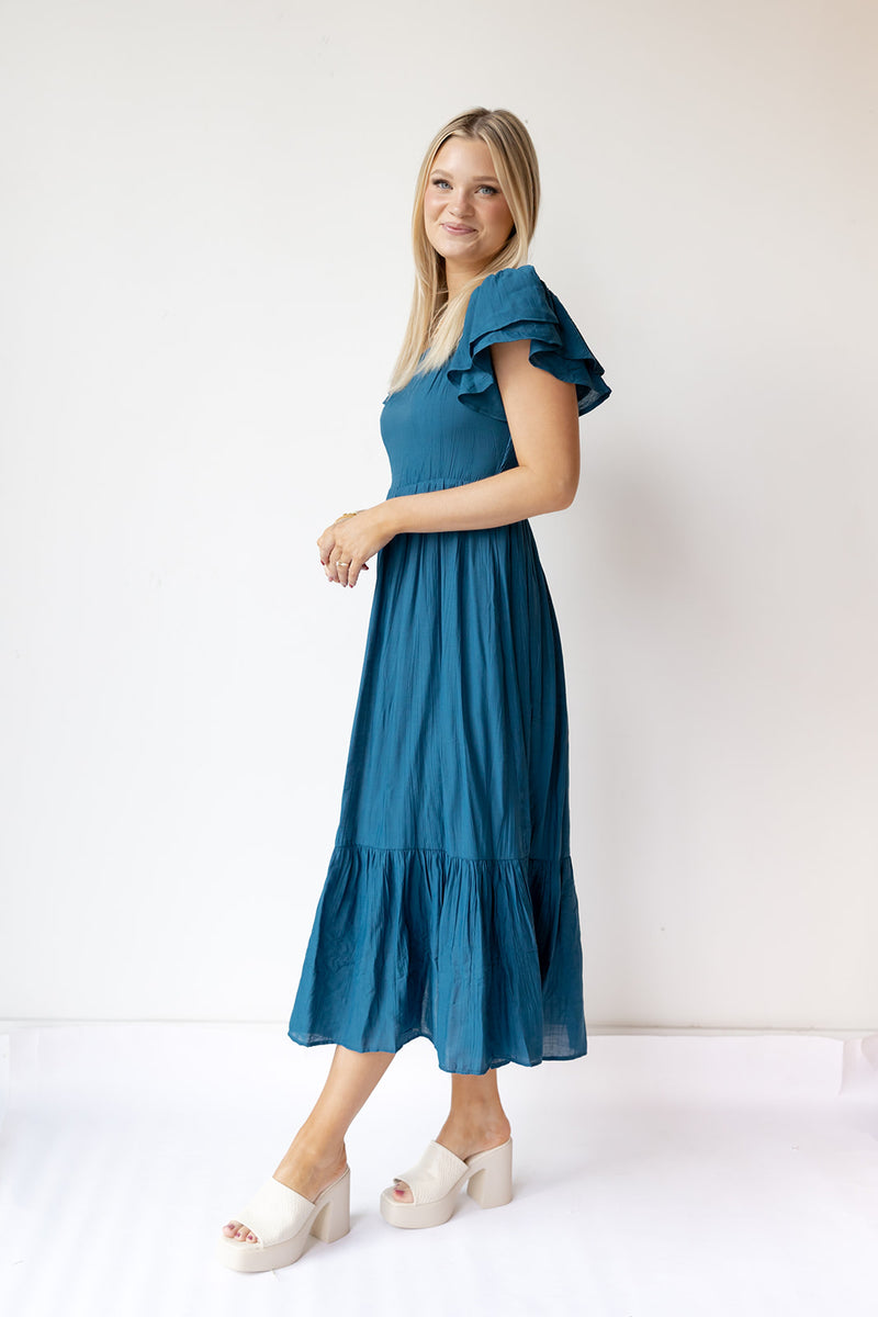 zahra ruffle maxi dress