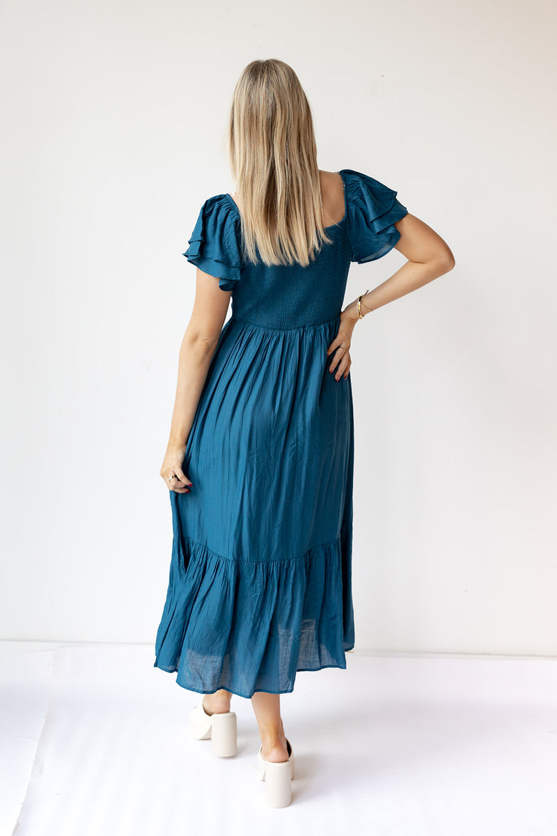 zahra ruffle maxi dress