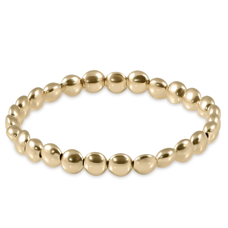 honesty joy pattern 6mm bead bracelet - gold