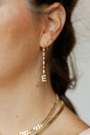 cora initial drop earring