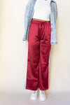 merlot elegance silk pants