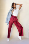 merlot elegance silk pants