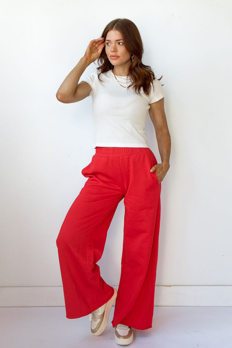 wide leg sweat pants