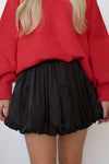 satin bubble mini skirt