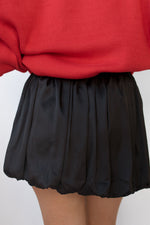 satin bubble mini skirt