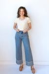 metro cuff wide leg jeans