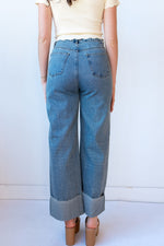 metro cuff wide leg jeans