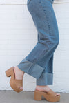 metro cuff wide leg jeans