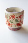 hand painted candle, coconut & amber