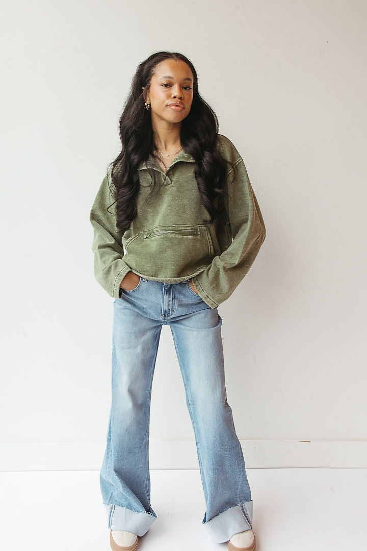 90's cuffed high rise straight jeans