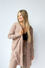 longline hoodie cardigan