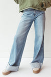 90's cuffed high rise straight jeans