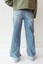 90's cuffed high rise straight jeans