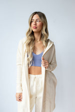 longline hoodie cardigan