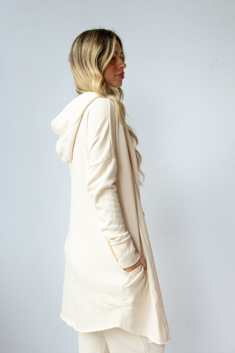 longline hoodie cardigan