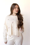 collins embroidered knit sweater