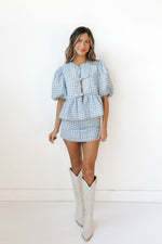 norah houndstooth blouse