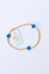 signature cross gold pattern 2mm bead bracelet