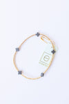 signature cross small gold pattern 2mm bead bracelet