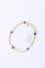 signature cross small gold pattern 2mm bead bracelet