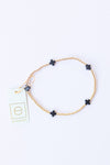 signature cross small gold pattern 2mm bead bracelet