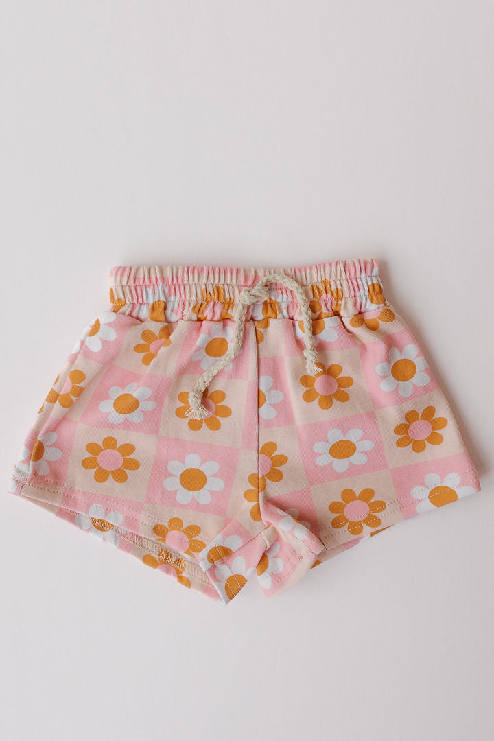 retro daisy short set