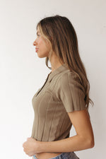 anaheim wide ribbed collar top